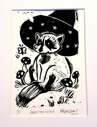 "Raccoon Witch" Print "Raccoon Witch" Print